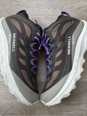 Merrell MOAB Speed Mid GTX Women's Size 10 Hiking Shoes Falcon Gorpcore Vibram